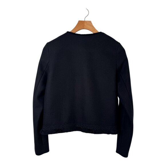 Sezane Black Wool Fringe Jacket Size 36 - Picture 4 of 7